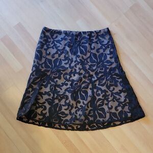 Ann Taylor Black Lace Overlay Pencil Skirt